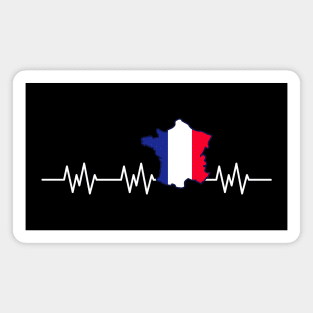 France Heartbeat Flag Pulse French Nationality Magnet